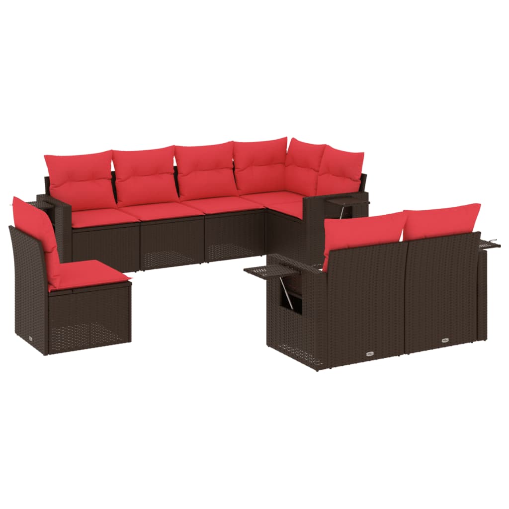 Set Divani da Giardino 8 pz con Cuscini in Polyrattan