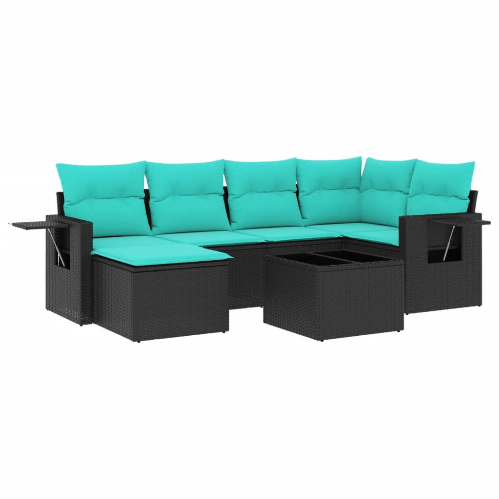 Set Divani da Giardino 7 pz con Cuscini in Polyrattan