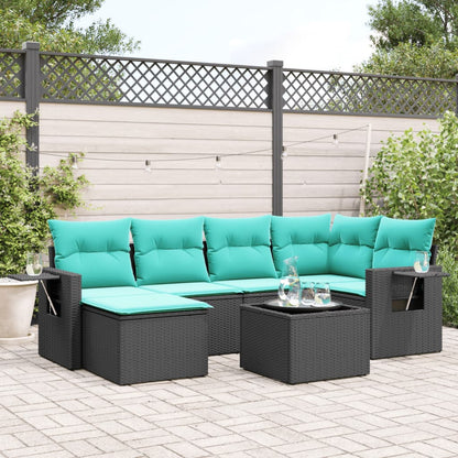 Set Divani da Giardino 7 pz con Cuscini in Polyrattan
