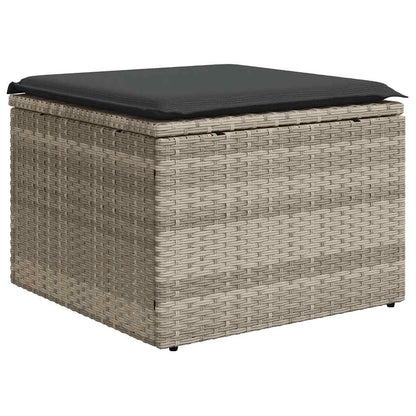 Set Divani da Giardino 7pz con Cuscini Grigio Chiaro Polyrattan | homemem39