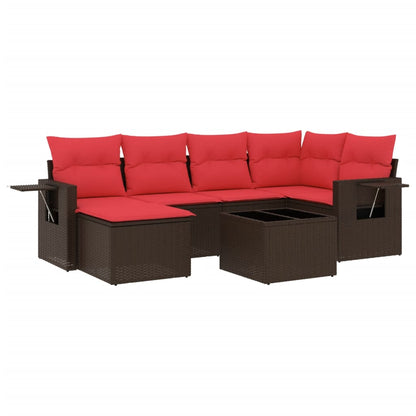 Set Divani da Giardino 7 pz con Cuscini in Polyrattan