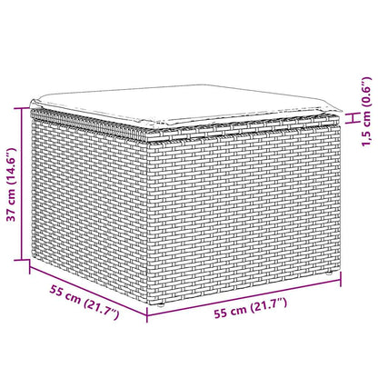 Set Divani da Giardino 7 pz con Cuscini Marrone in Polyrattan - homemem39