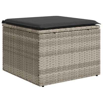 Set Divani da Giardino 7pz con Cuscini Grigio Chiaro Polyrattan | homemem39