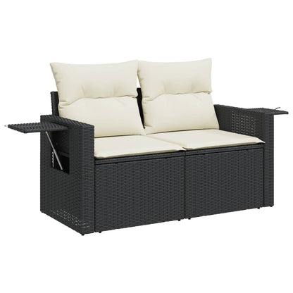 Set Divani da Giardino con Cuscini 8 pz Nero in Polyrattan | homemem39