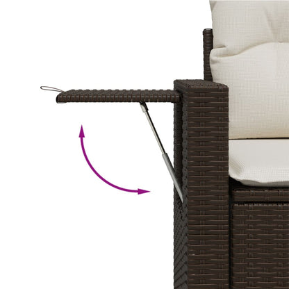 Set Divani da Giardino 8 pz con Cuscini Marrone in Polyrattan - homemem39