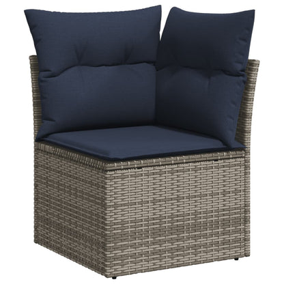 Set Divani da Giardino 8 pz con Cuscini Grigio in Polyrattan