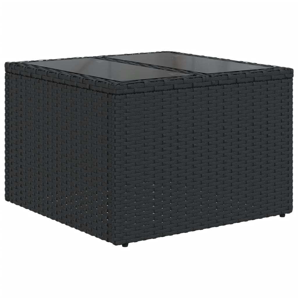 Set Divani da Giardino 9 pz con Cuscini Nero in Polyrattan | homemem39