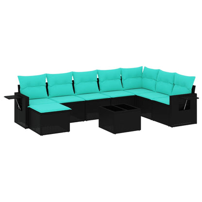 Set Divani da Giardino 9 pz con Cuscini in Polyrattan