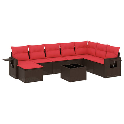 Set Divani da Giardino 9 pz con Cuscini in Polyrattan