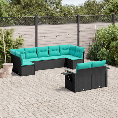 Set Divani da Giardino 9 pz con Cuscini in Polyrattan