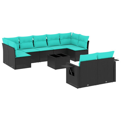 Set Divani da Giardino 10 pz con Cuscini in Polyrattan
