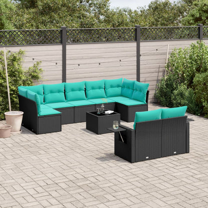 Set Divani da Giardino 10 pz con Cuscini in Polyrattan