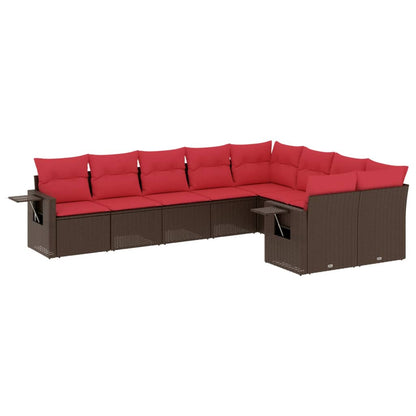 Set Divani da Giardino 9 pz con Cuscini in Polyrattan