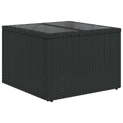 Set Divani da Giardino 10pz con Cuscini in Polyrattan Nero | homemem39