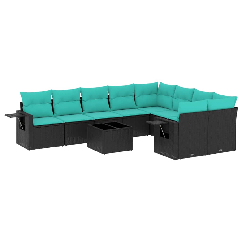 Set Divani da Giardino 10 pz con Cuscini in Polyrattan