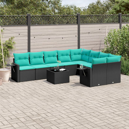 Set Divani da Giardino 10 pz con Cuscini in Polyrattan