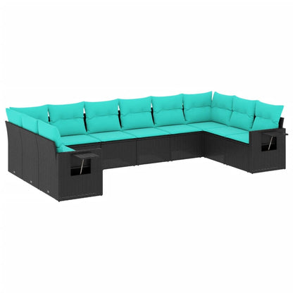 Set Divani da Giardino 10 pz con Cuscini in Polyrattan