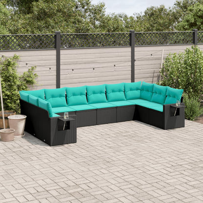 Set Divani da Giardino 10 pz con Cuscini in Polyrattan
