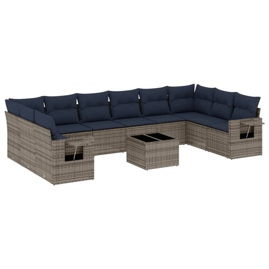 Set Divani da Giardino 11 pz con Cuscini in Polyrattan