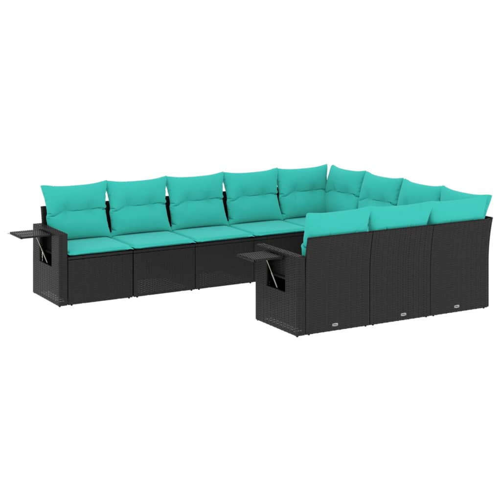 Set Divani da Giardino 10 pz con Cuscini in Polyrattan