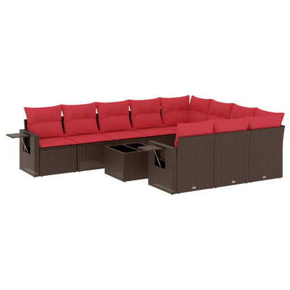 Set Divani da Giardino 11 pz con Cuscini in Polyrattan