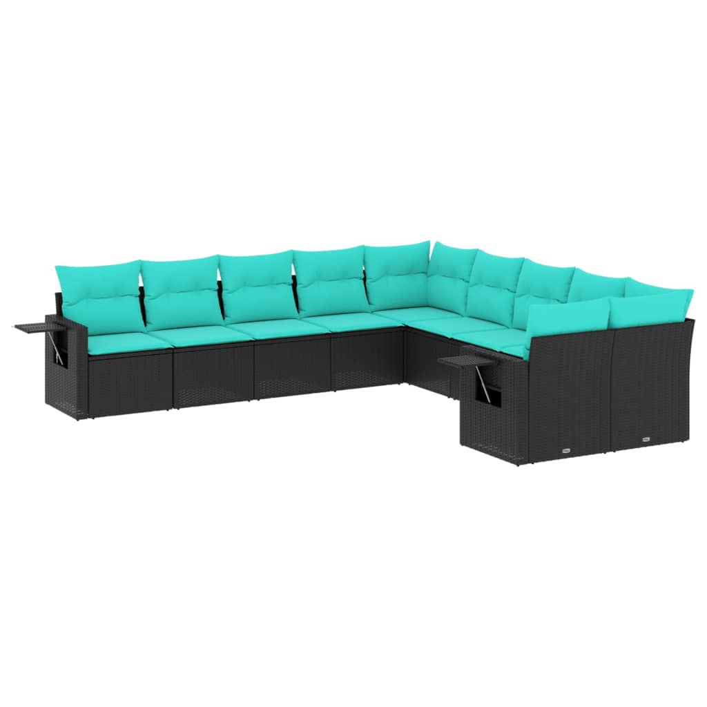 Set Divani da Giardino 10 pz con Cuscini in Polyrattan