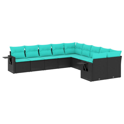 Set Divani da Giardino 10 pz con Cuscini in Polyrattan