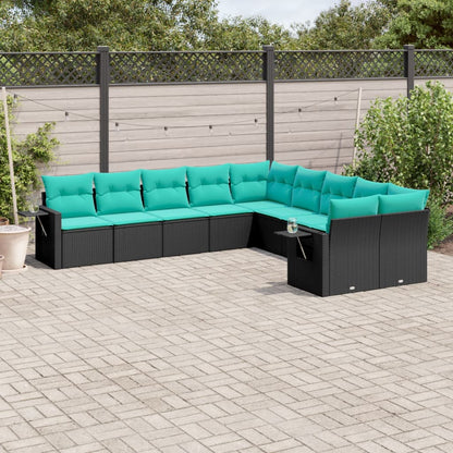 Set Divani da Giardino 10 pz con Cuscini in Polyrattan