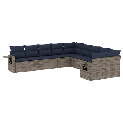 Set Divani da Giardino 10 pz con Cuscini in Polyrattan