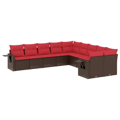 Set Divani da Giardino 10 pz con Cuscini in Polyrattan