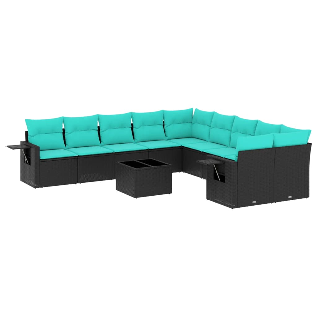 Set Divani da Giardino 11 pz con Cuscini in Polyrattan