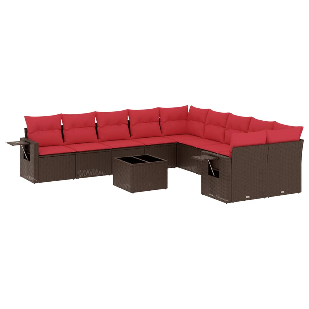 Set Divani da Giardino 11 pz con Cuscini in Polyrattan