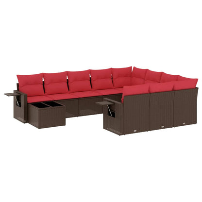 Set Divani da Giardino 11 pz con Cuscini in Polyrattan