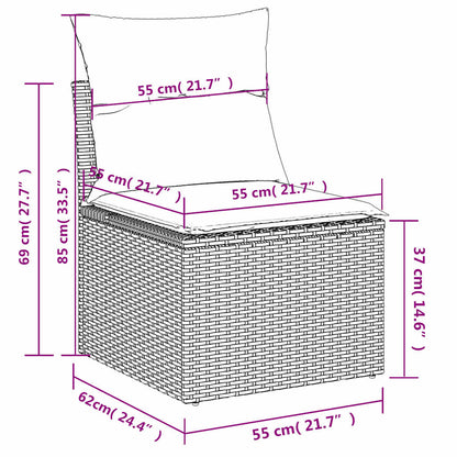 Set Divani da Giardino con Cuscini 8 pz Nero in Polyrattan | homemem39