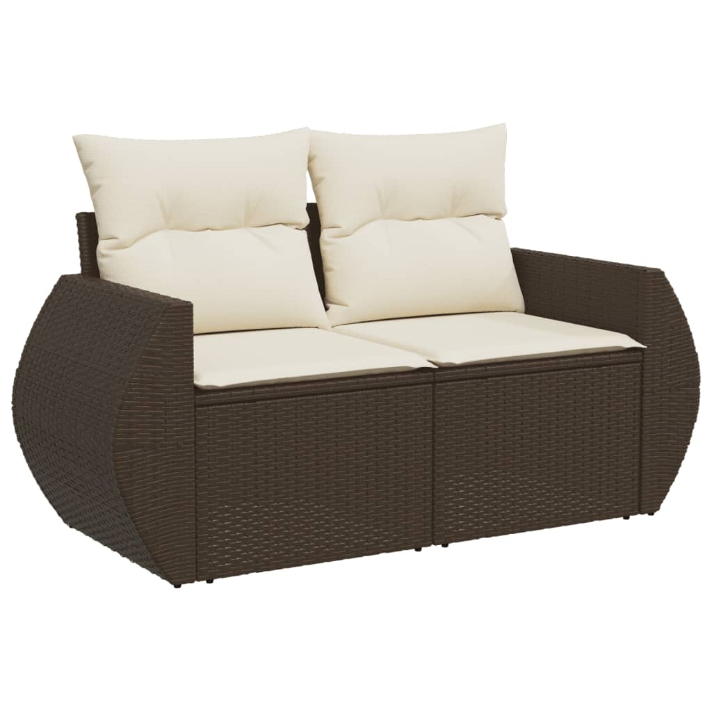 Set Divani da Giardino 8 pz con Cuscini Marrone in Polyrattan | homemem39