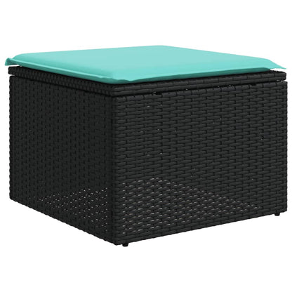 Set Divani da Giardino 5 pz con Cuscini Nero in Polyrattan