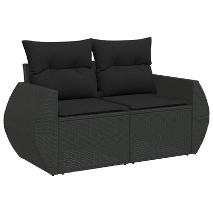 Set Divani da Giardino 5 pz con Cuscini in Polyrattan Nero - homemem39