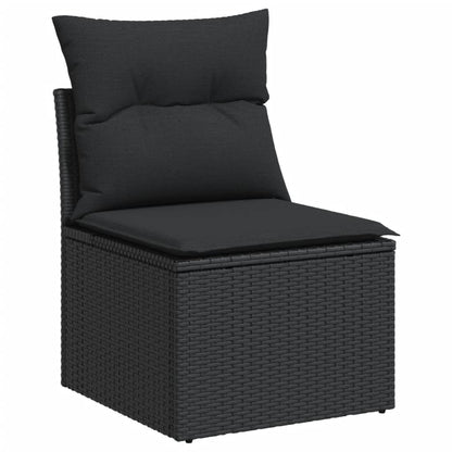 Set Divani da Giardino 5 pz con Cuscini in Polyrattan Nero | homemem39