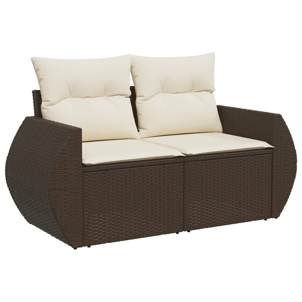Set Divano da Giardino 5 pz con Cuscini Marrone in Polyrattan | homemem39
