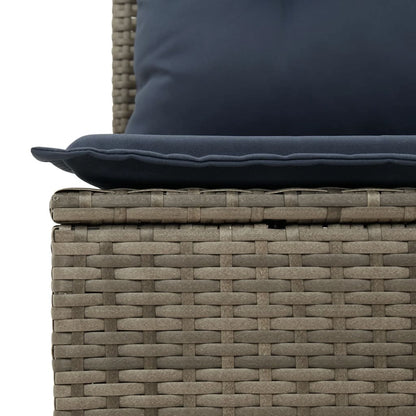 Set Divani da Giardino 6 pz con Cuscini Grigio in Polyrattan