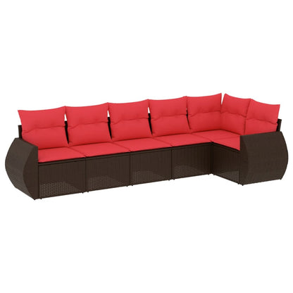 Set Divani da Giardino 6 pz con Cuscini in Polyrattan