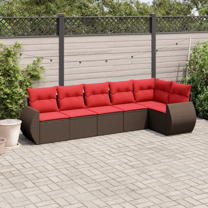 Set Divani da Giardino 6 pz con Cuscini in Polyrattan