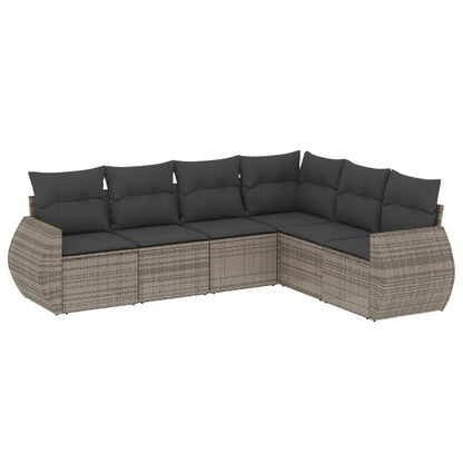 Set Divano da Giardino 6 pz con Cuscini Grigio in Polyrattan - homemem39