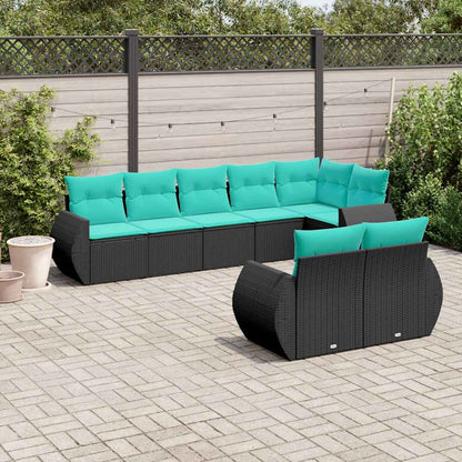 Set Divani da Giardino 8 pz con Cuscini in Polyrattan