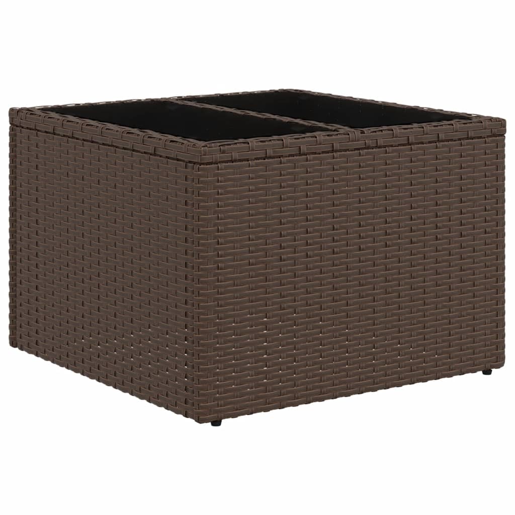 Set Divani da Giardino 9 pz con Cuscini Marrone in Polyrattan | homemem39