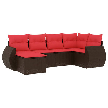Set Divani da Giardino 6 pz con Cuscini in Polyrattan