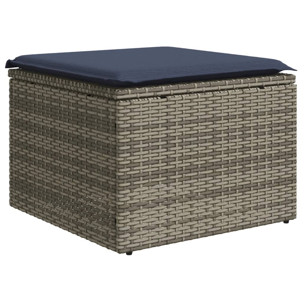 Set Divani da Giardino 7 pz con Cuscini Grigio in Polyrattan | homemem39