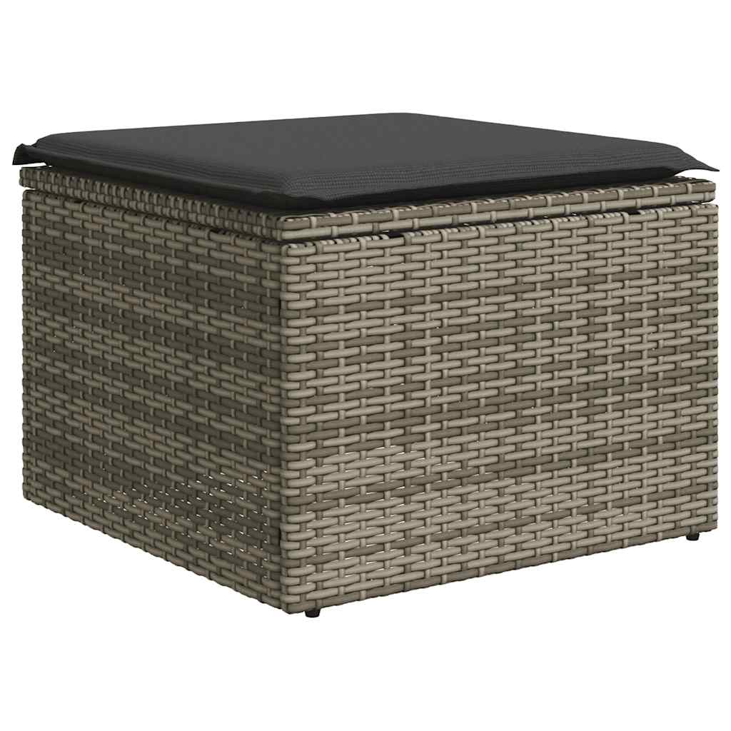 Set Divani da Giardino 7pz con Cuscini Grigio Chiaro Polyrattan