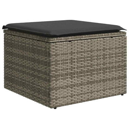 Set Divani da Giardino 7pz con Cuscini Grigio Chiaro Polyrattan