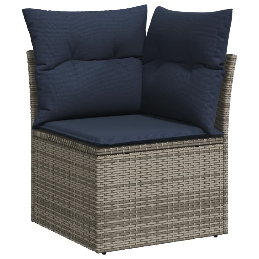 Set Divani da Giardino 8 pz con Cuscini Grigio in Polyrattan | homemem39